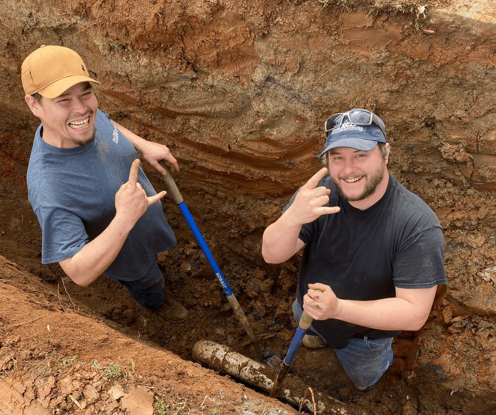 Spud's Plumbing crew on the job